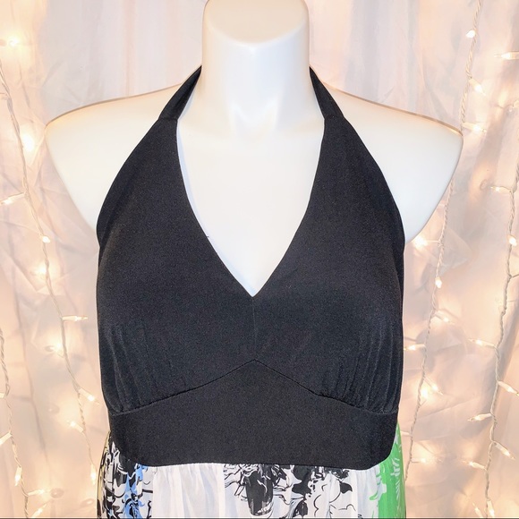 TORRID ⭐️ Sexy Backless Vintage Sheer Floral Halter Dress - Picture 2 of 8